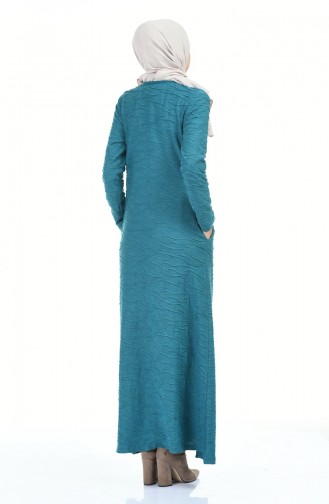 فستان أزرق زيتي 0117-01