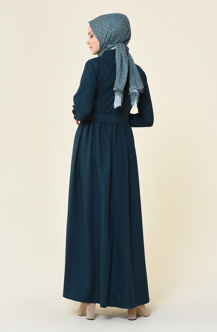 Emerald Green Hijab Dress 4033-01 | Sefamerve