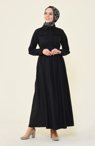 Schwarz Hijab Kleider 4033-05