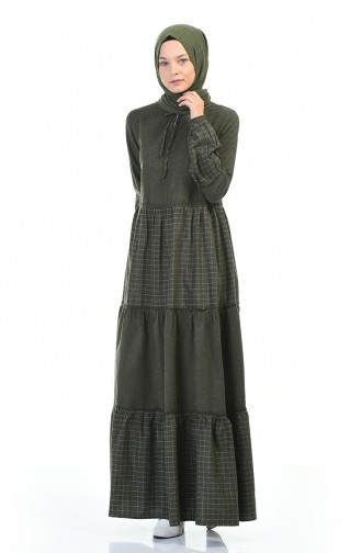 Khaki Hijab Dress 3106-03