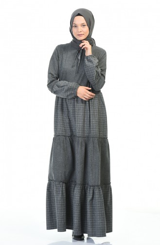 Gray Hijab Dress 3106-05