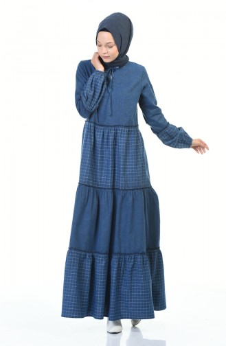 Indigo Hijab Dress 3106-06