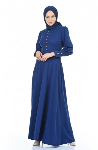 Saks-Blau Hijab Kleider 6780-02
