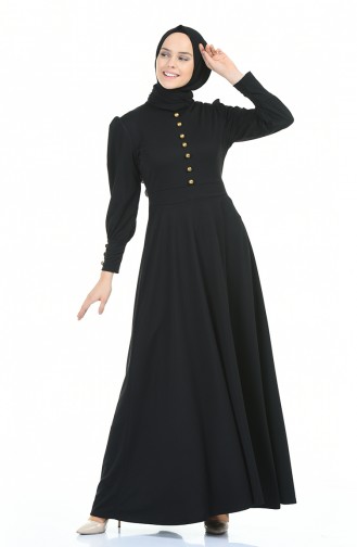 Schwarz Hijab Kleider 6780-03