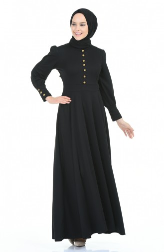 Schwarz Hijab Kleider 6780-03