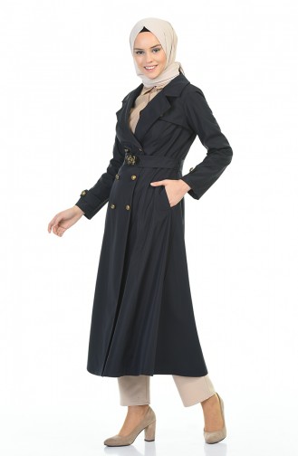 Navy Blue Trench Coats Models 8938-01