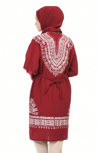 Şile Bezi Yanı Yırtmaçlı Tunik 0055-01 Bordo