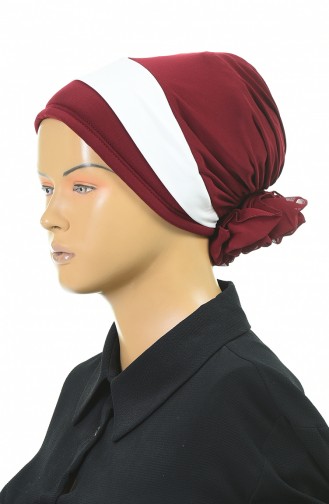 Doppelte Farbe bereite Turban-Bonnet  1054-02 Weinrot 1054-02