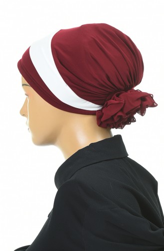 Doppelte Farbe bereite Turban-Bonnet  1054-02 Weinrot 1054-02