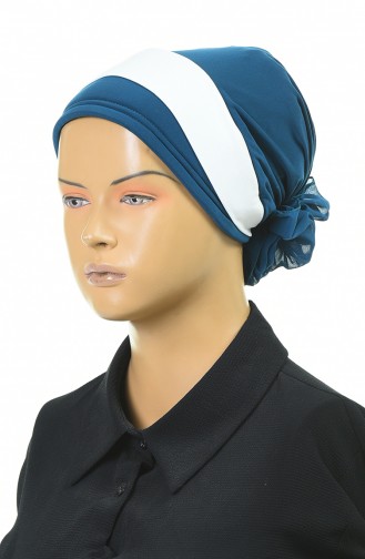 Doppelte Farbe bereite Turban-Bonnet  1054-07 Petroleum 1054-07