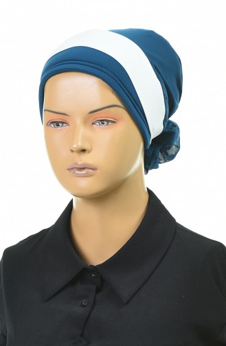 Doppelte Farbe bereite Turban-Bonnet  1054-07 Petroleum 1054-07