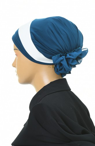 Doppelte Farbe bereite Turban-Bonnet  1054-07 Petroleum 1054-07