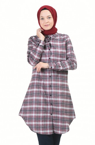 Ekose Tunik 6391-03 Bordo