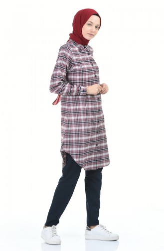 Ekose Tunik 6391-03 Bordo