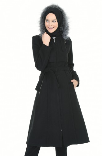 معطف طويل أسود 1185-01