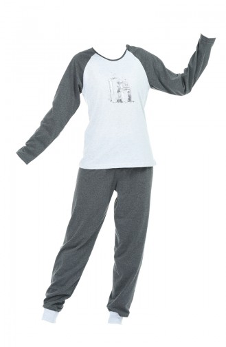 Women´s Long Sleeve Pajama Set Gray Smoky 709005-01