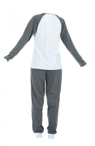 Women´s Long Sleeve Pajama Set Gray Smoky 709005-01