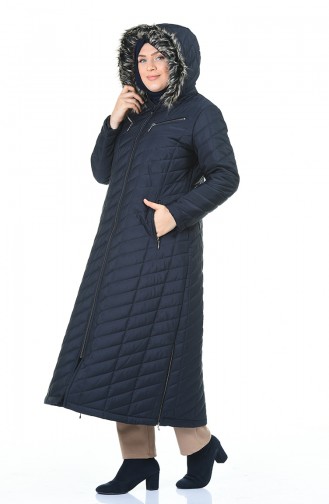 معطف طويل أزرق كحلي 5129-05