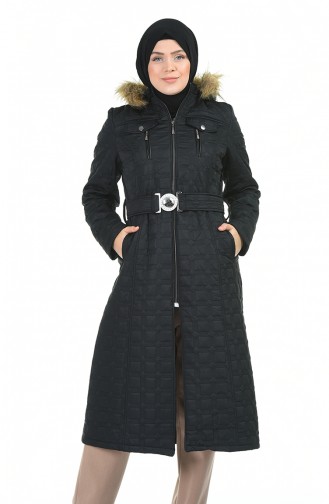 Big Size Quilted Coats Black 9010A-03