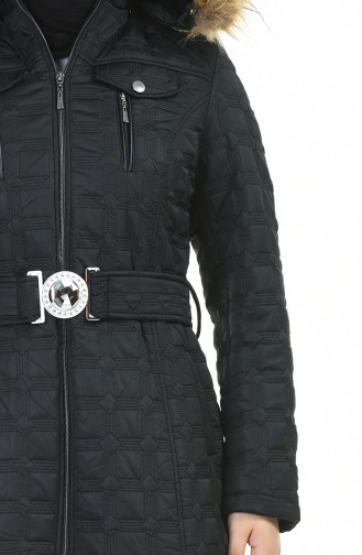 Big Size Quilted Coats Black 9010A-03