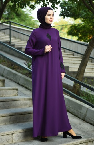 Purple İslamitische Avondjurk 8038-08
