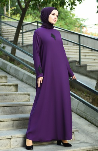 Lila Hijab-Abendkleider 8038-08