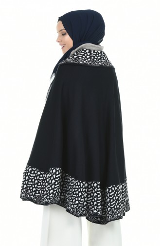 Navy Blue Poncho 1004G-02