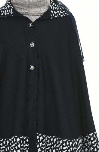 Navy Blue Poncho 1004G-02