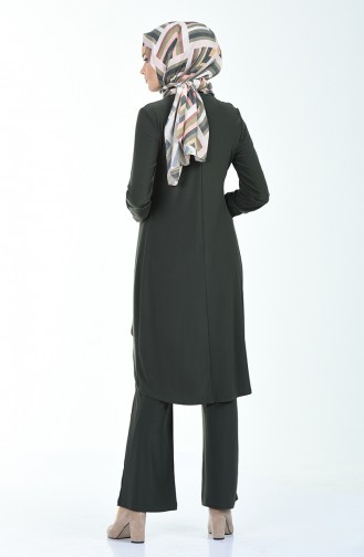 Asymmetric Tunic Trousers Double Suit 3016-06 Khaki 3016-06