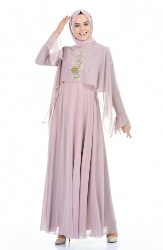 Beige-Rose Hijab-Abendkleider 11152-05