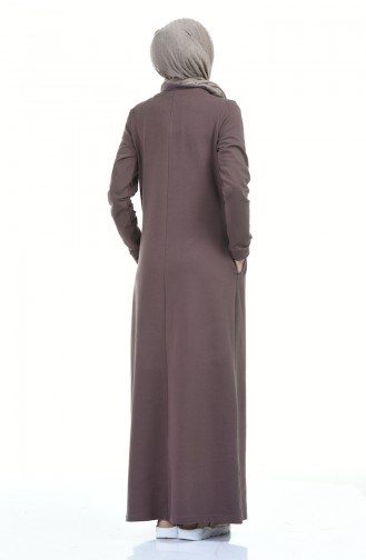 Brown Hijab Dress 9112-02