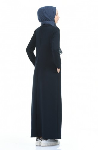 Dunkelblau Hijab Kleider 9112-03