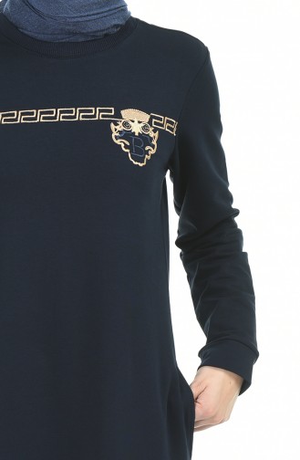 Şeritli Spor Elbise 9112-03 Lacivert