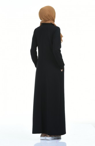 Schwarz Hijab Kleider 9112-05