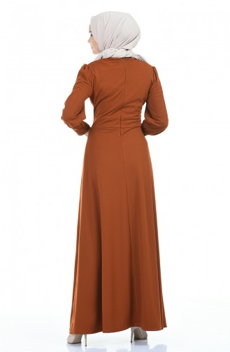 Brick Red Hijab Dress 6780-01