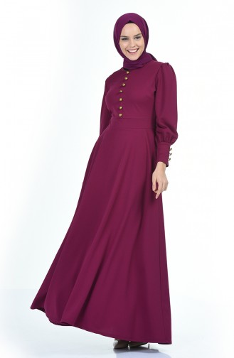 Robe Détail Boutons 6780-06 Plum 6780-06