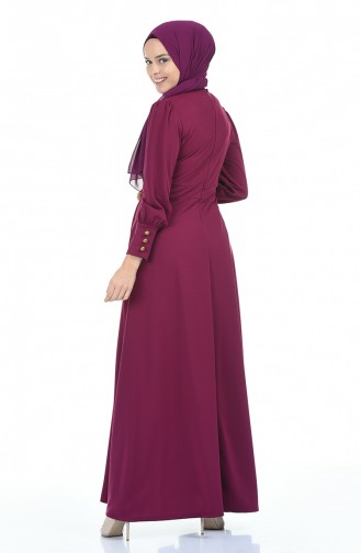 Robe Détail Boutons 6780-06 Plum 6780-06