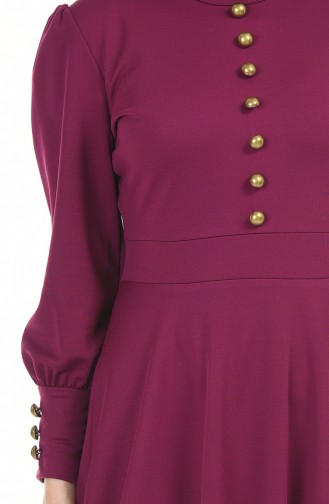 Robe Détail Boutons 6780-06 Plum 6780-06