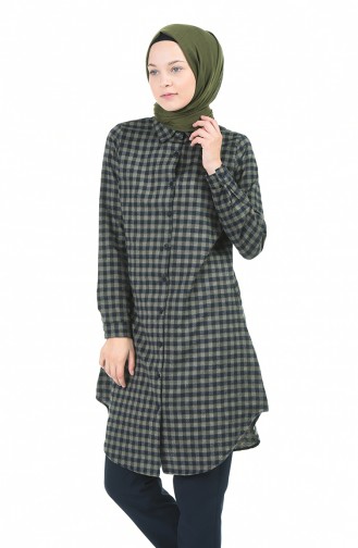 Plaid Tunic Khaki 2489-03