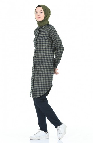 Plaid Tunic Khaki 2489-03