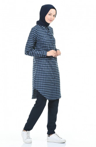 Ekose Tunik 2489-06 İndigo 2489-06