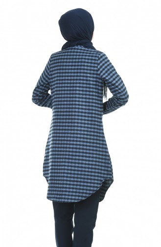 Plaid Tunic Indigo 2489-06