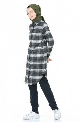 Plaid Tunic Khaki 2490-03