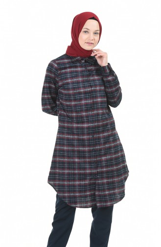 Ekose Tunik 2491-01 Bordo