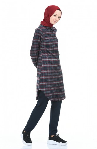 Plaid Tunic Bordeaux 2491-01