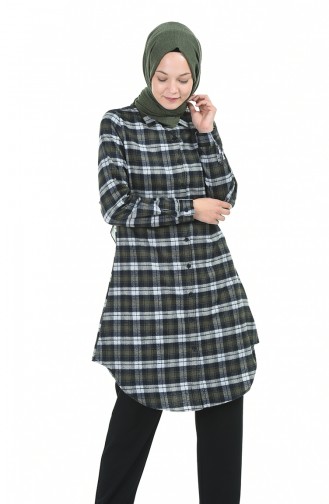 Plaid Tunic Khaki 6388-03