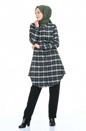 Plaid Tunic Khaki 6388-03