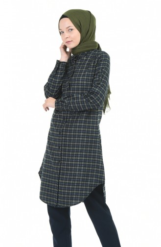 Plaid Tunic Khaki 6390-03