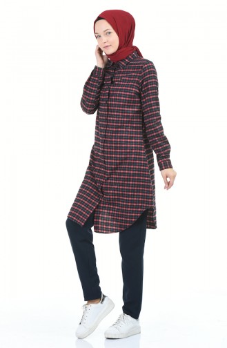 Plaid Tunic Bordeaux 6390-04