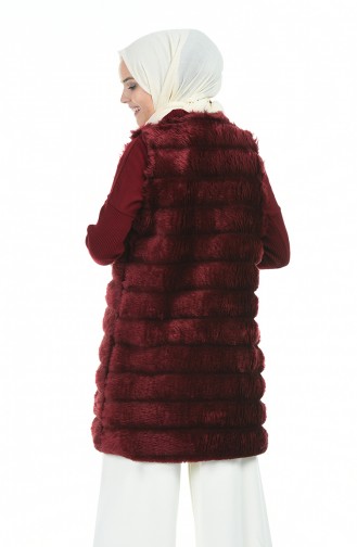 Peluş Yelek 71202-06 Bordo